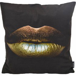 Sierkussen Gold Lips | 45 x 45 cm | Katoen/Polyester