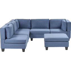 Beliani UNSTAD - Modulaire Sofa-Blauw-Polyester