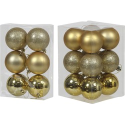 Kerstversiering set kerstballen goud 6 - 8 cm - pakket van 54x stuks - Kerstbal