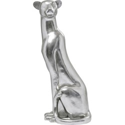 Kare Decofiguur Sitting Leopard Silver