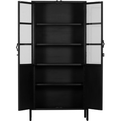 Wandkast Metaal Zwart - 90x40x195cm - 2-Deurs - Kast Nova Giga Meubel