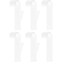 QUVIO Handdoekhouder plastic haakje - set van 6 - Wit