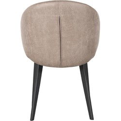 LABEL51 Eetkamerstoel Logan - Taupe - Micro Suede - Black Frame