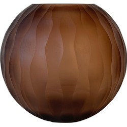 PTMD Vaas Mishan - 21x21x19 cm - Glas - Bruin