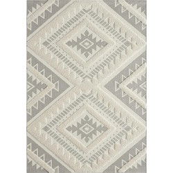 Mallorca Indoor & Outdoor Crème / Grijs vloerkleed - 3D Effect - 160 X 230 CM