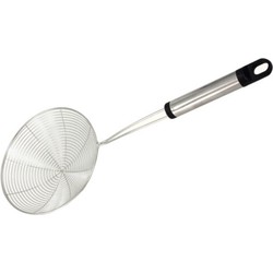 HIT Kookgerei schuimspaan opscheplepel - RVS/zwart - 37 cm - Keukengerei - Keukengerei