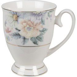 Clayre & Eef Mok Beige Roze Porselein Bloemen