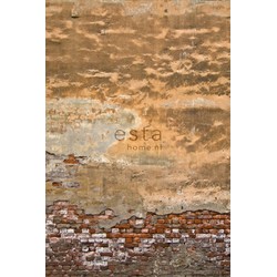 ESTAhome fotobehang old Tuscan wall oranje - 186 x 279 cm - 157704