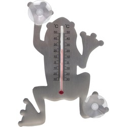 Muurthermometer metaal met zuignappen kikker 16x12x1 cm