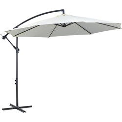 4goodz Outsunny Zweefparasol 300 cm Rond - Creme