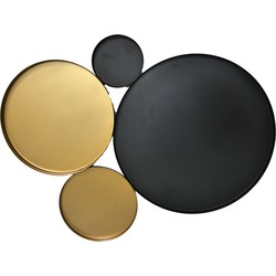 Wanddecoratie - 61x47x2 - Zwart/goud - Ijzer