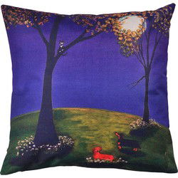 Clayre & Eef Kussenhoes Blauw Groen Polyester