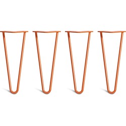 The Hairpin Leg Co. – Haarspeldpoten – Salontafel – Lage salontafel – 30cm – 2 staven - Oranje