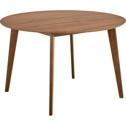 Eettafel Rond Walnoot - Ø120x76cm - Levi