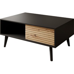 Meubella Salontafel Palladium - Eiken - Zwart - 104 cm