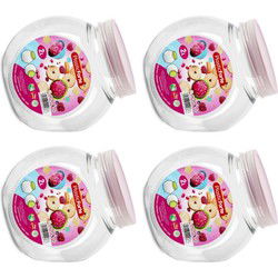 Snoeppot/voorraadpot - 4x - 2L - oud roze - kunststof - D12 x H17 cm - Voorraadpot