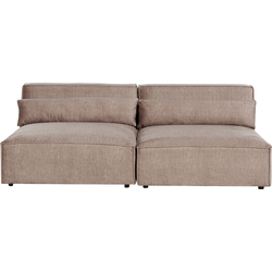 HELLNAR - Tweezitsbank zonder armleuningen - Lichtbruin - Polyester