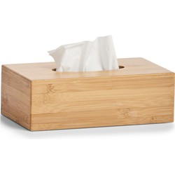 1x Tissue dozen/boxen van bamboe hout 27,5 x 16 cm - Tissuehouders