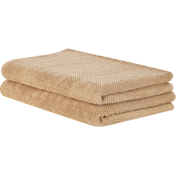 Beliani MITIARO - Handdoek-Beige-Badstof