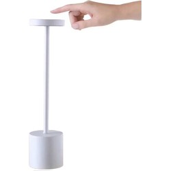 Design Led Diner tafellamp - Wit – Touch bediening – Dimbaar (Met ingebouwde Accu)