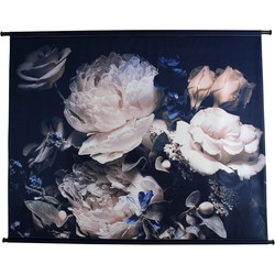 Wall Hanging Peony Velvet Blue 146x110cm