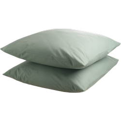 DoubleDry Kussensloop 2 stuks - 100% natuurlijk katoen - 2x 60x70 - oud groen