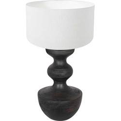 Anne Lighting tafellamp Lyons - zwart - hout - 40 cm - E27 fitting - 3478ZW