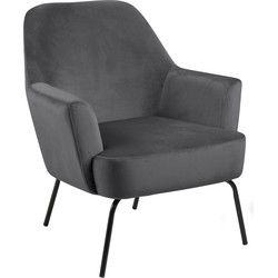 Fauteuil Donkergrijs Stof - 75x75x83cm - Naven