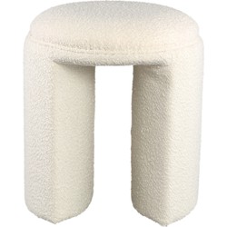 PTMD Josey Cream poly round pouf U shaped
