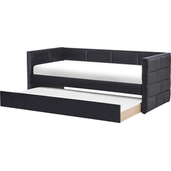 Beliani CHAVONNE - Kinderbed-Zwart-Fluweel