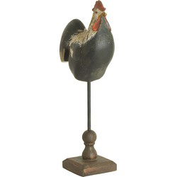 Clayre & Eef Beeld Haan 16x8x34 cm Zwart Polyresin Woonaccessoires
