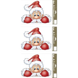 4x stuks velletjes kerst raamstickers kerstman 21 x 32 cm - Feeststickers