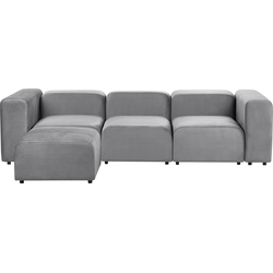 Beliani FALSTERBO - Modulaire Sofa-Grijs-Fluweel