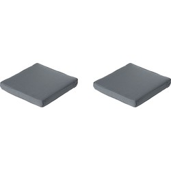 Madison -  Lounge Profi-Line Zitkussen Rib grey - Ca. 60x60 cm - Set van 2