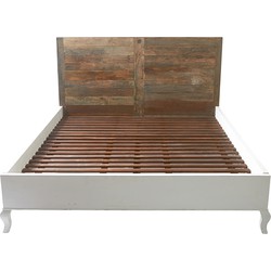 Riviera Maison Driftwood Double Bed - Gerecycled Iepenhout, Populierenhout - 200.0x120.0x15.0 cm