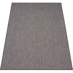 Binnen & Buitenkleed Nacira Laagpolig Vloerkleed - Antraciet - 240x340 cm