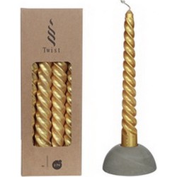 Twisted Candles Set 4 st. Gold Metallic - Buitengewoon de Boet