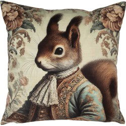 Clayre & Eef Kussenhoes 45x45 cm Beige Polyester Eekhoorn