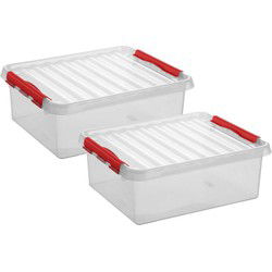 Sunware opbergbox - 2x - transparant - 25L - 50 x 40 x 18 cm - Opbergbox