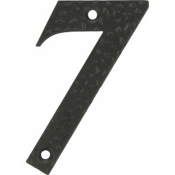AMIG Huisnummer 7 - massief gesmeed staal - 10cm - incl. bijpassende schroeven - zwart - Huisnummers