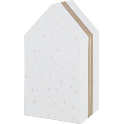 J-line - Opbergdoos Huis Karton Wit Met Goud - 31x7x34.5cm