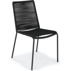 Novara Stapelbare Bijzetstoel - Staal Zwart (set van 4)