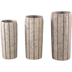 PTMD Bloempot Imani - 20x20x45 cm - Cement - Taupe