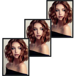 Fotolijst - 3x - zwart - metaal - glas - voor foto - 15 x 20 cm - Fotolijsten