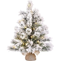 Dinsmore kerstboom jute groen frosted LED 20L h60 d50 cm