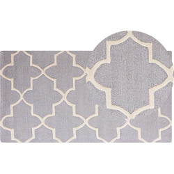 SILVAN - Laagpolig vloerkleed - Lichtgrijs - 80 x 150 cm - Wol