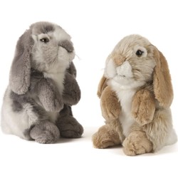 Harlekijn Living Nature knuffel Brown Sitting Lop Eared Rabbit 21 cm