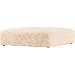 Erla vierkante schapenvacht poef beige - 100 x 100 cm
