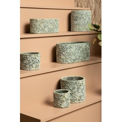 PTMD Bloempot Darrel - 24x24x55 cm - Cement - Blauw