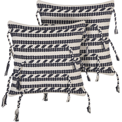 ENDIVE  - Sierkussen set van 2 - Zwart - 45 x 45 cm - Katoen
